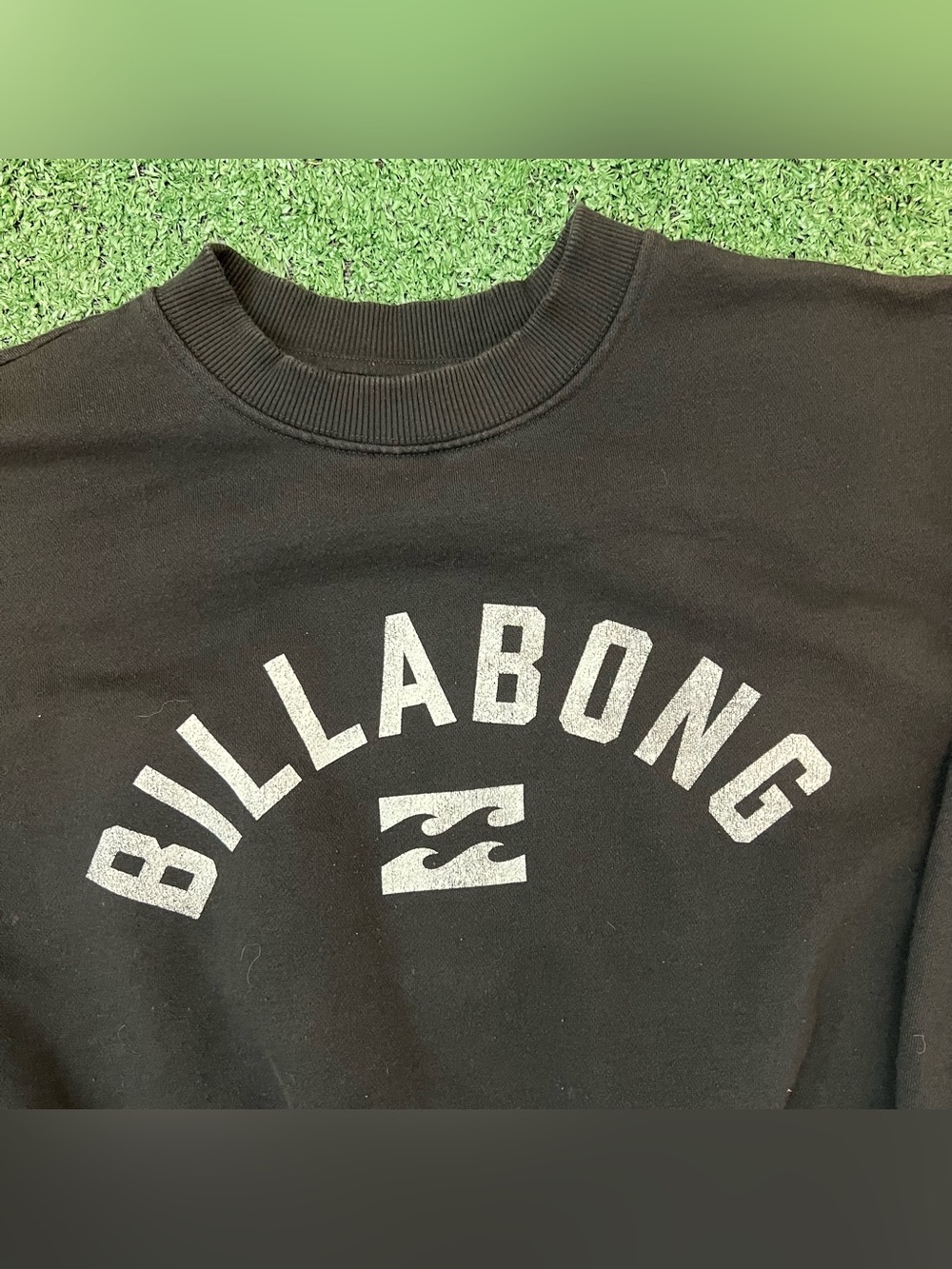 Billabong Mono Aloha Kendal Crewneck Sweatshirt Black Sands Small Y2K Baggy Surf